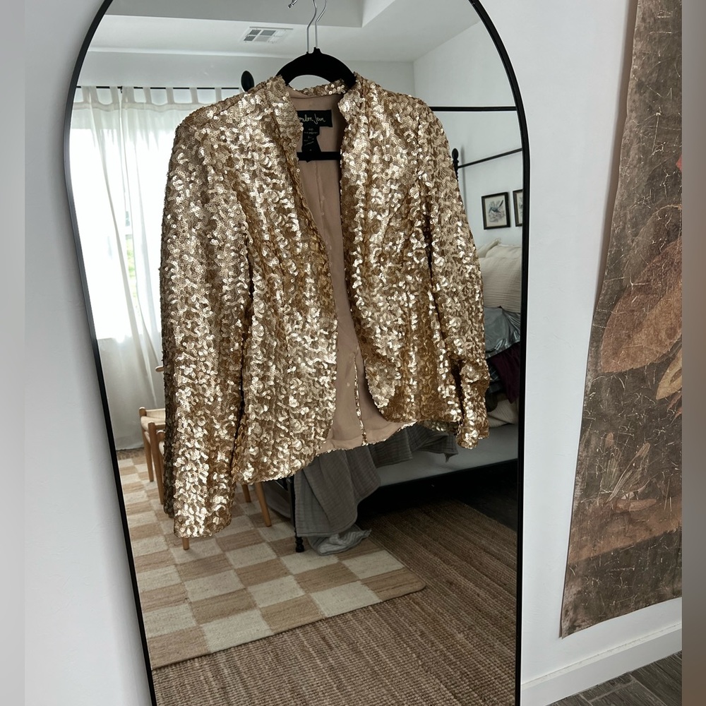 Gold Sequins Blazer London Jean
